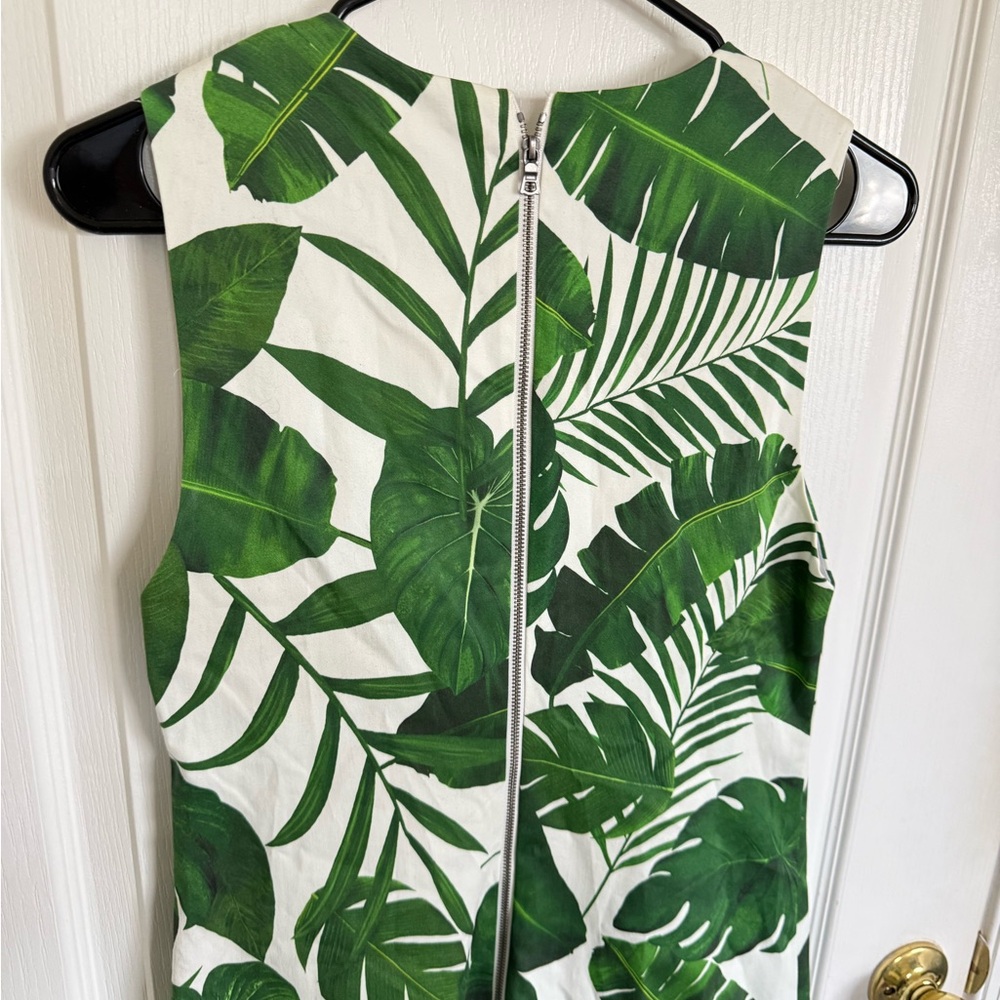 Alice + Olivia Coley Crew Tropical Leaves Dress - Picture 3 of 6